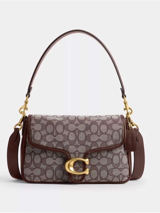 Coach Handbags - 🤎Coach NWT Signature Maple/Oak Jacquard Soft Tabby Shoulder Bag / Brass Hardware